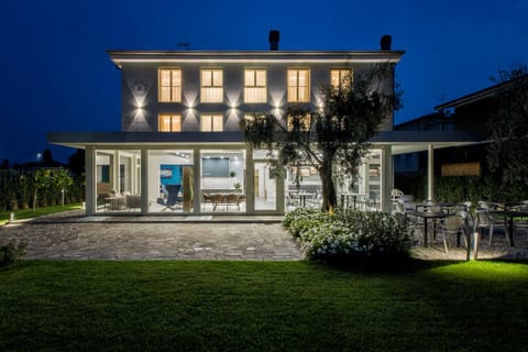 Property building, Night, Garden, Garden view