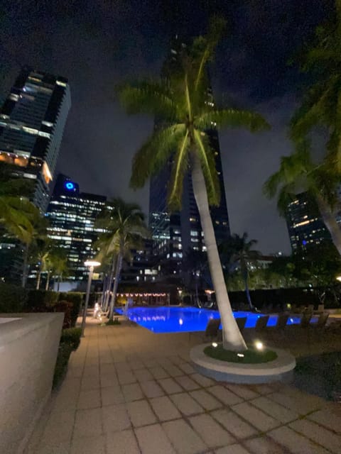 Night, Pool view, Swimming pool