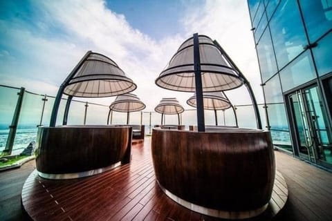 Property building, Day, View (from property/room), Balcony/Terrace, Living room, Seating area