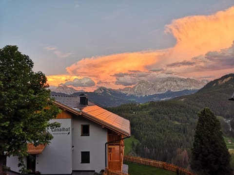 Property building, Natural landscape, Mountain view, Sunset