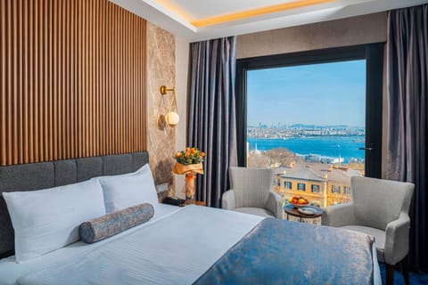 Seating area, Bedroom, Sea view