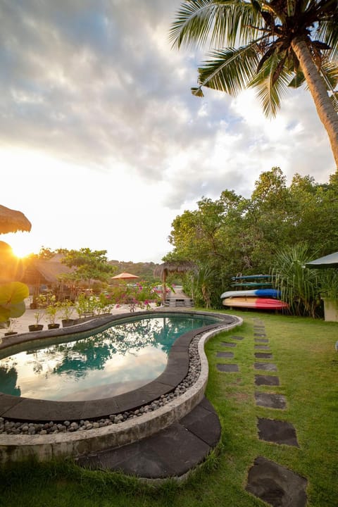 Restaurant/places to eat, Balcony/Terrace, Lounge or bar, On site, Sea view, Swimming pool, Sunset