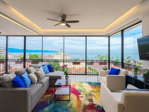 Living room, Seating area, Sea view