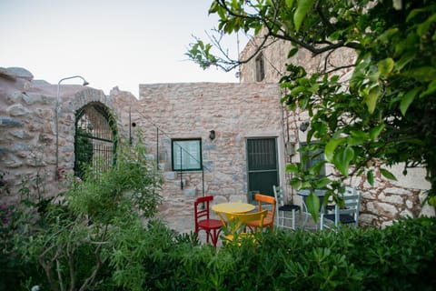 Property building, Patio, Dining area, Garden view