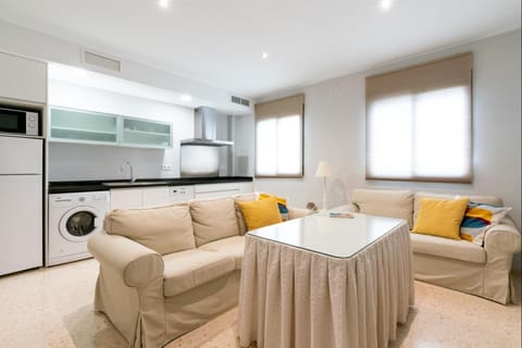 Kitchen or kitchenette, Living room, minibar, washing machine