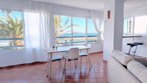 Day, Natural landscape, View (from property/room), Living room, Dining area, Beach, Sea view, Sea view, air conditioner, air conditioner