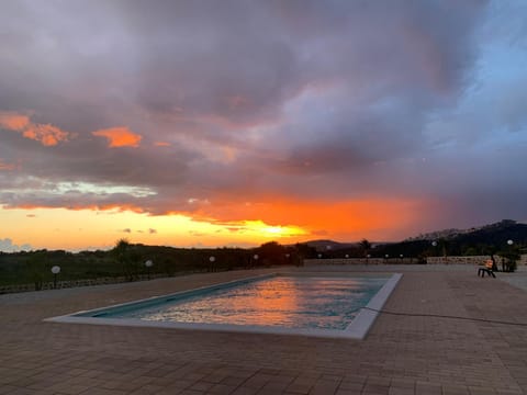 Swimming pool, Sunset