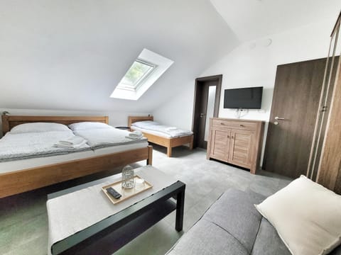 Bed, TV and multimedia, wardrobe
