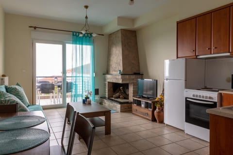 Living room, flat iron, kitchen