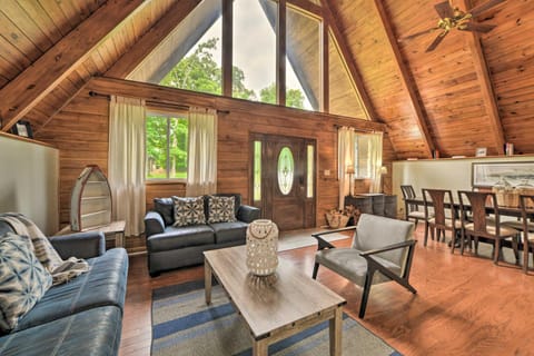 A-Frame Cabin with Hot Tub, Walk to Kentucky Lake! Cabin in Lake Barkley