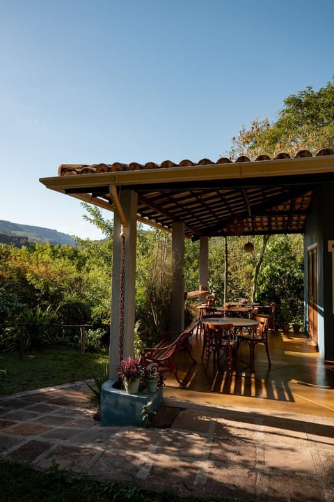 Natural landscape, Balcony/Terrace, Dining area, Garden view, Mountain view
