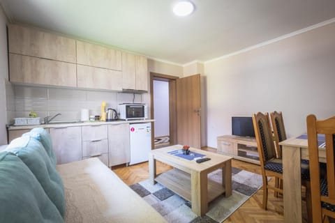 Living room, kitchen