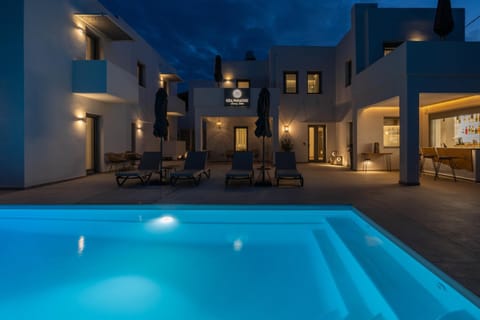 Property building, Night, Logo/Certificate/Sign, Swimming pool