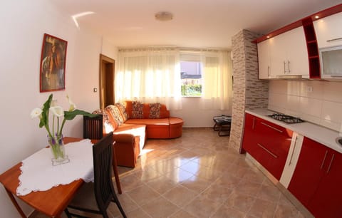 Living room, kitchen