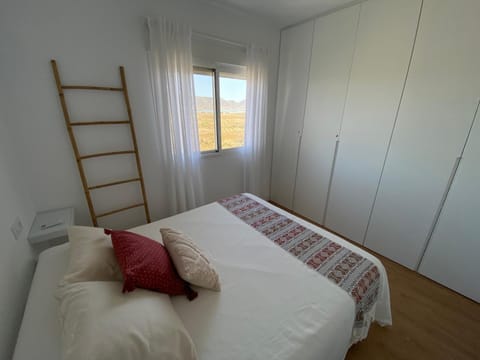 Bed, Bedroom, Lake view, wardrobe
