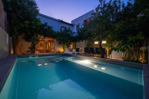Night, Pool view, Swimming pool