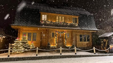 Property building, Night, Winter
