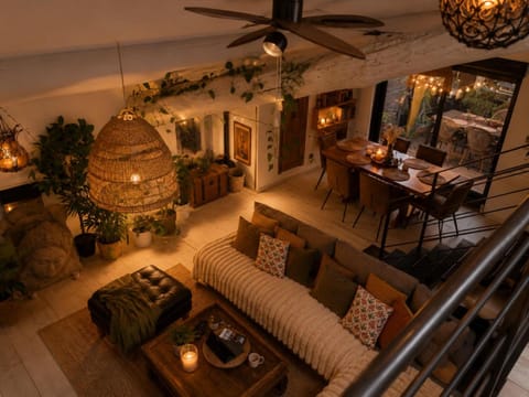 Patio, Living room, Seating area, fireplace