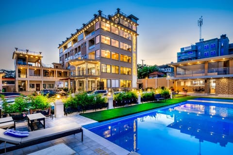 Property building, Pool view, Swimming pool