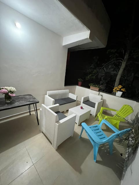 Night, Seating area, Garden view