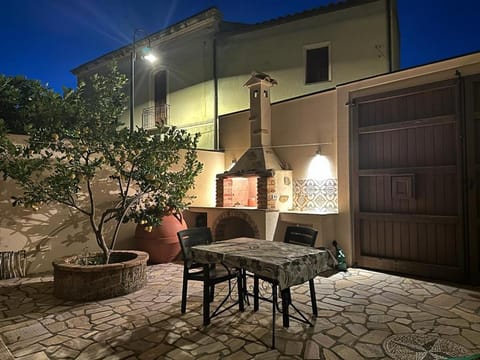 Property building, Patio, Night, Dining area
