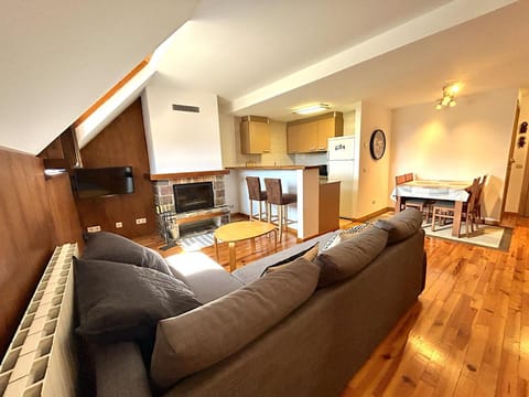 TV and multimedia, Kitchen or kitchenette, Living room, Seating area, Dining area, flat iron, stove