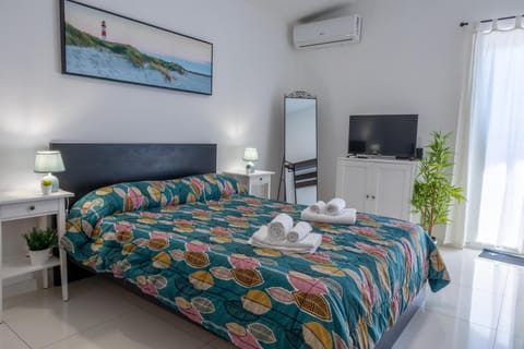 Bed, TV and multimedia, Photo of the whole room, Bedroom, towels, air conditioner