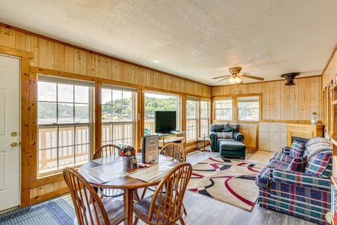 Deck with Covered Dock! Lakefront Ozark Cottage Apartment in Lake of the Ozarks