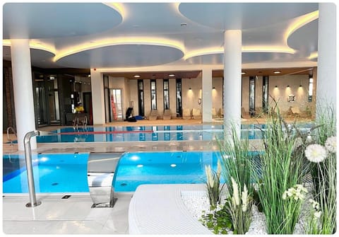 Swimming pool, sunbed