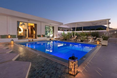 Patio, Day, Natural landscape, Pool view, Swimming pool, sunbed
