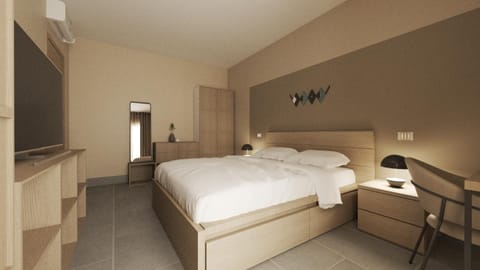 Bed, TV and multimedia, Photo of the whole room, Bedroom