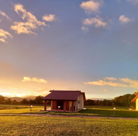 Property building, Garden, Sunset