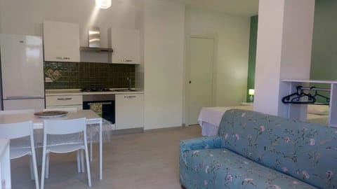 Kitchen or kitchenette, Living room, Dining area, stove