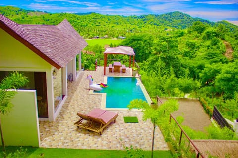 Day, Natural landscape, Garden, Garden view, Mountain view, Pool view, Swimming pool, sunbed