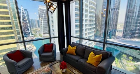 Living room, Seating area, City view