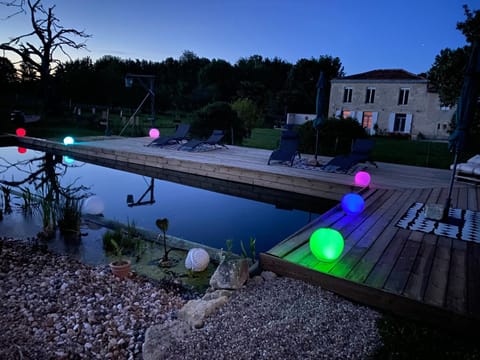 Spring, Night, Swimming pool