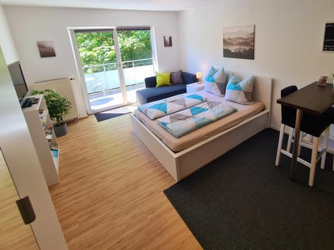 Bed, TV and multimedia, Living room, Photo of the whole room, Seating area, Dining area, Bedroom