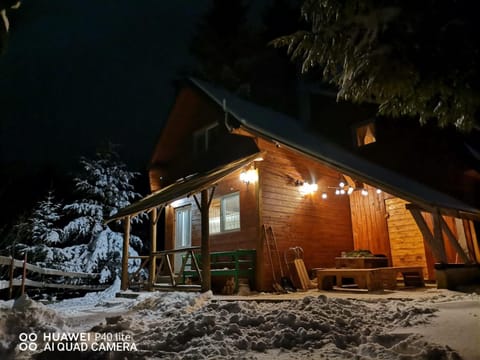 Property building, Night, Winter