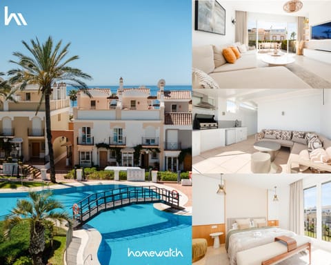 Property building, Bed, Day, Natural landscape, Balcony/Terrace, Living room, Photo of the whole room, Seating area, Evening entertainment, Bedroom, Pool view, Swimming pool, sunbed