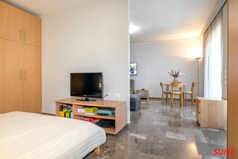 Communal lounge/ TV room, Bed, TV and multimedia, Photo of the whole room, Bedroom