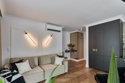 Kitchen or kitchenette, Living room, Seating area, wardrobe, air conditioner