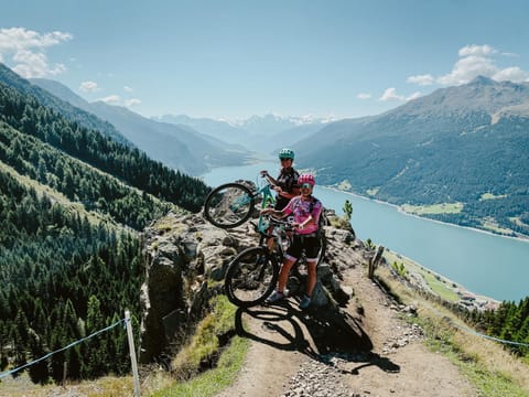 Cycling, Lake view, Mountain view