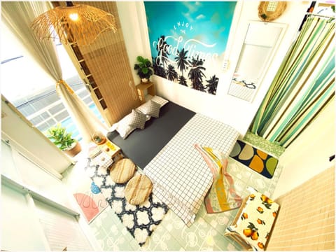 Bed, Balcony/Terrace, Photo of the whole room, Decorative detail, Seating area, Bedroom, flat iron, towels, dryer, air conditioner
