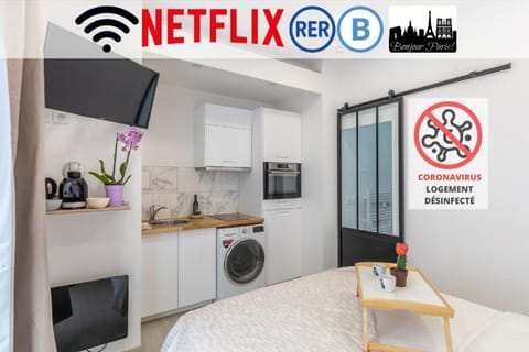 Tulipe : Studio proche RER B Cachan Apartment in Île-de-France