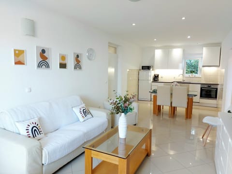 Kitchen or kitchenette, Living room, Seating area, Dining area, dishwasher, oven, stove