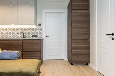 Kitchen or kitchenette, dishwasher