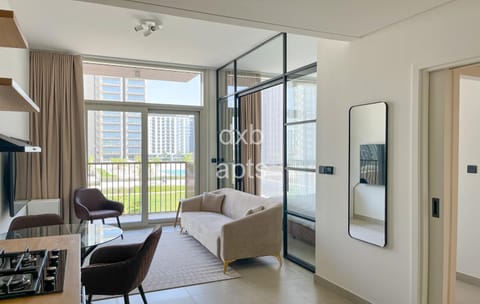 Living room, Seating area, Garden view, Pool view