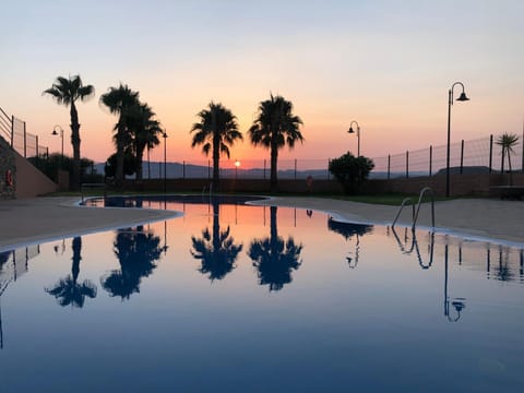 Swimming pool, Sunset