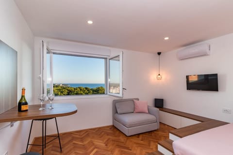 Living room, Seating area, Sea view