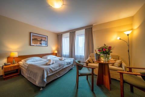 Bed, TV and multimedia, Seating area, Bedroom, towels